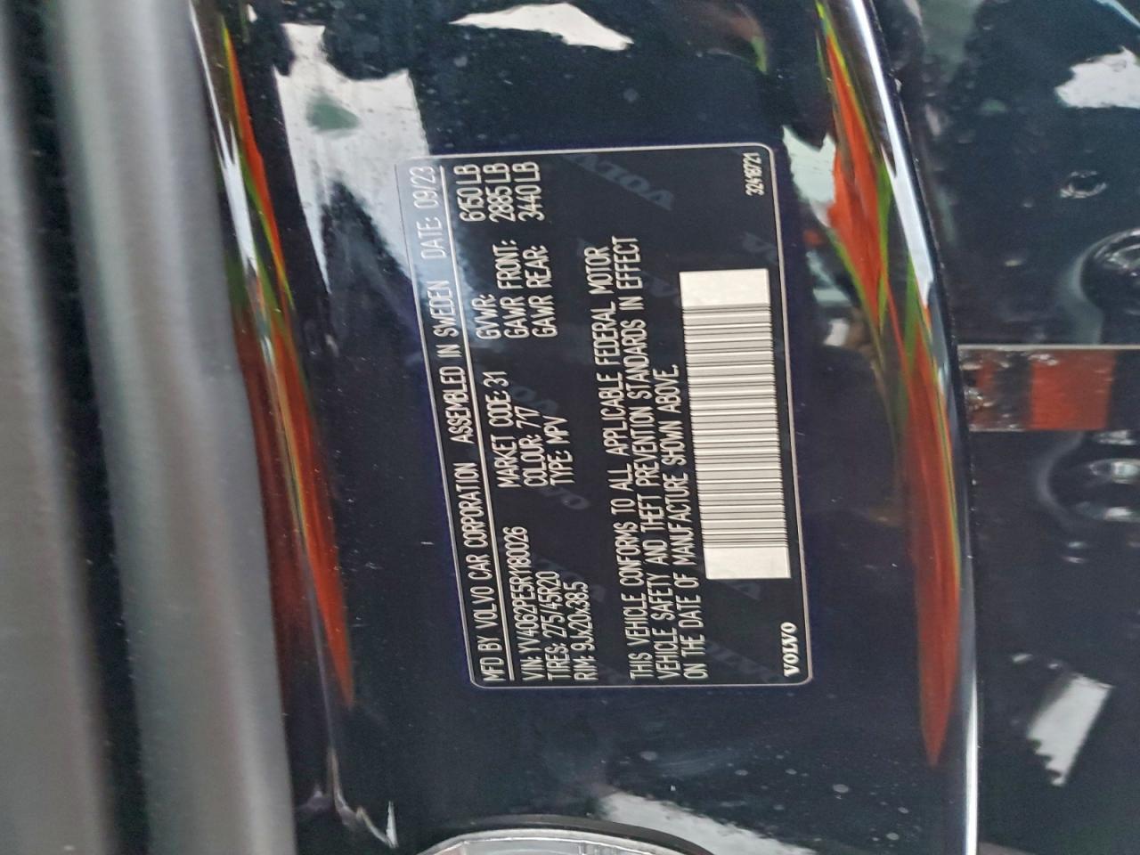 2024 Volvo Xc90 Plus VIN: YV4062PE5R1180026 Lot: 95345615