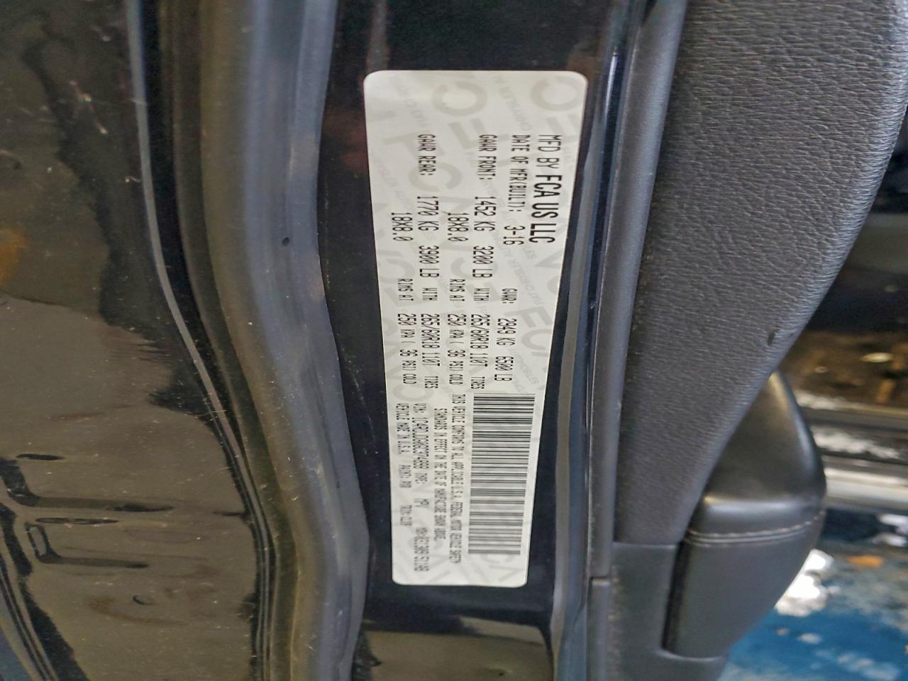 2016 Dodge Durango Limited VIN: 1C4RDJDG0GC374898 Lot: 95904255