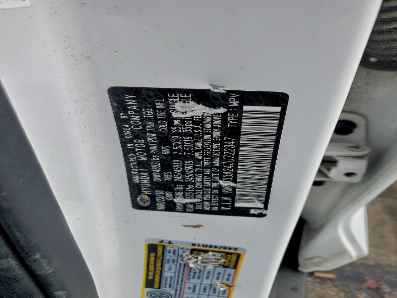 2018 Hyundai Tucson Value VIN: KM8J33A24JU722347 Lot: 95452355