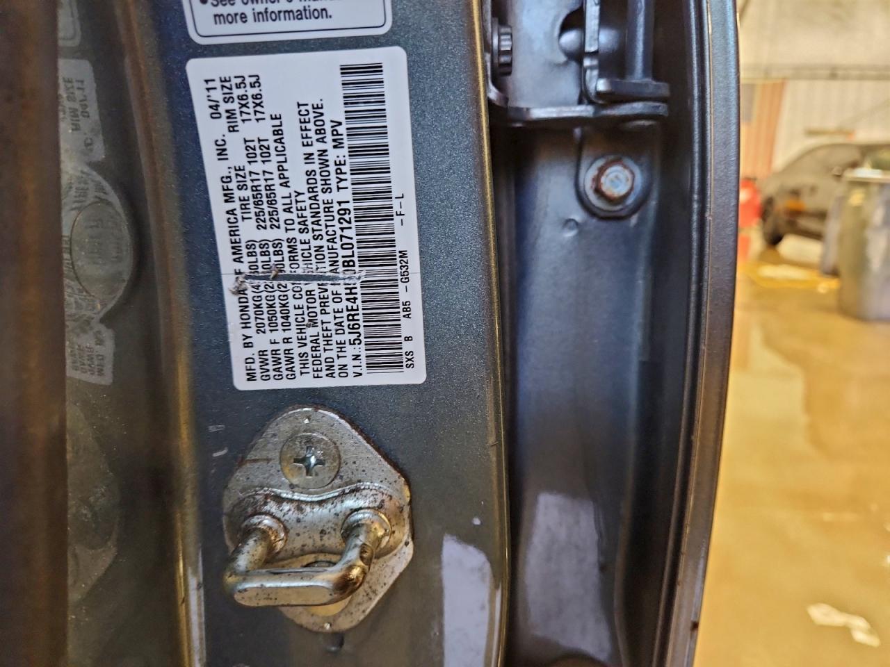 2011 Honda Cr-V Ex VIN: 5J6RE4H50BL071291 Lot: 95863095