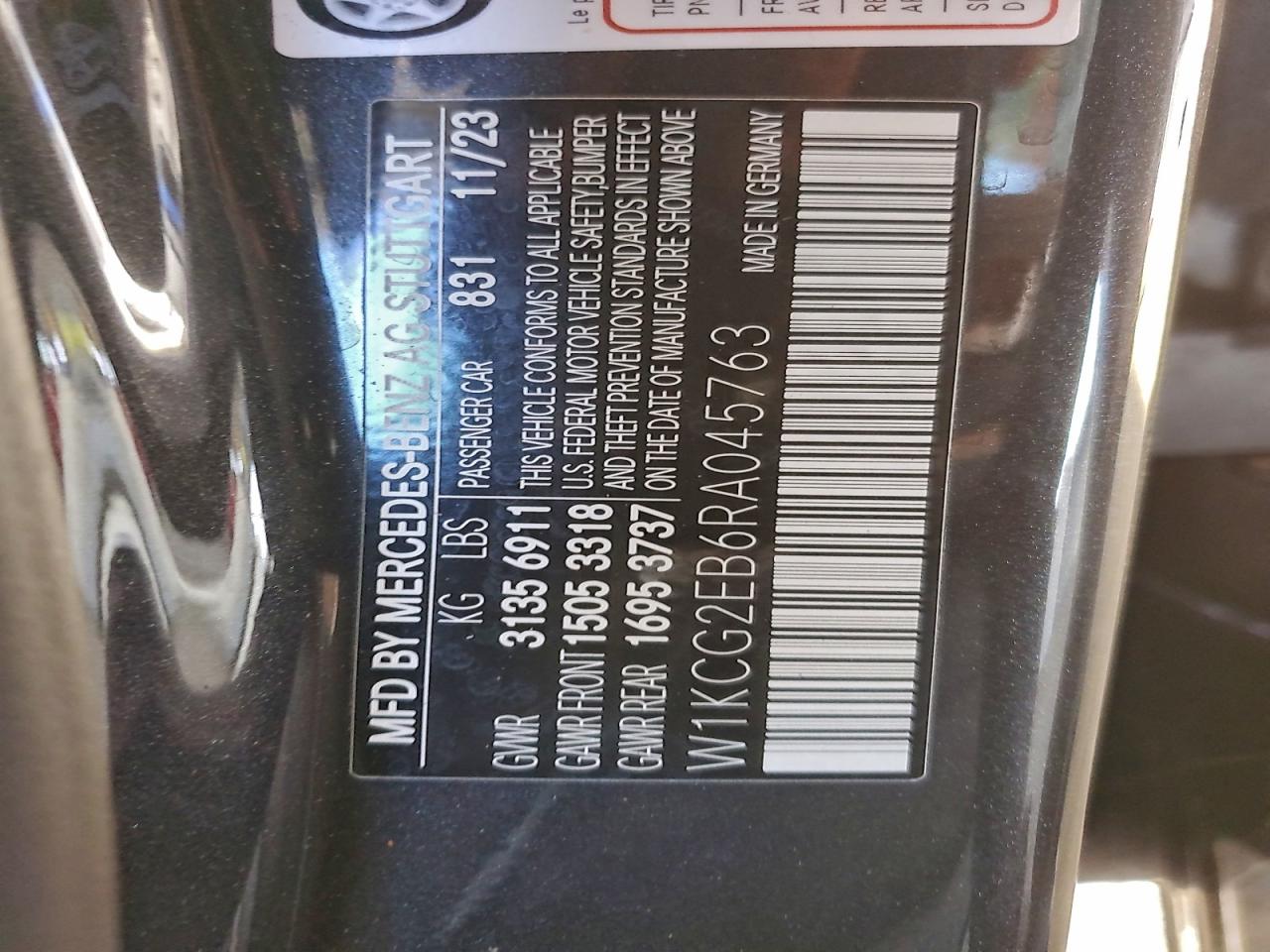 2024 Mercedes-Benz Eqs Sedan 450 4Matic VIN: W1KCG2EB6RA045763 Lot: 95180585