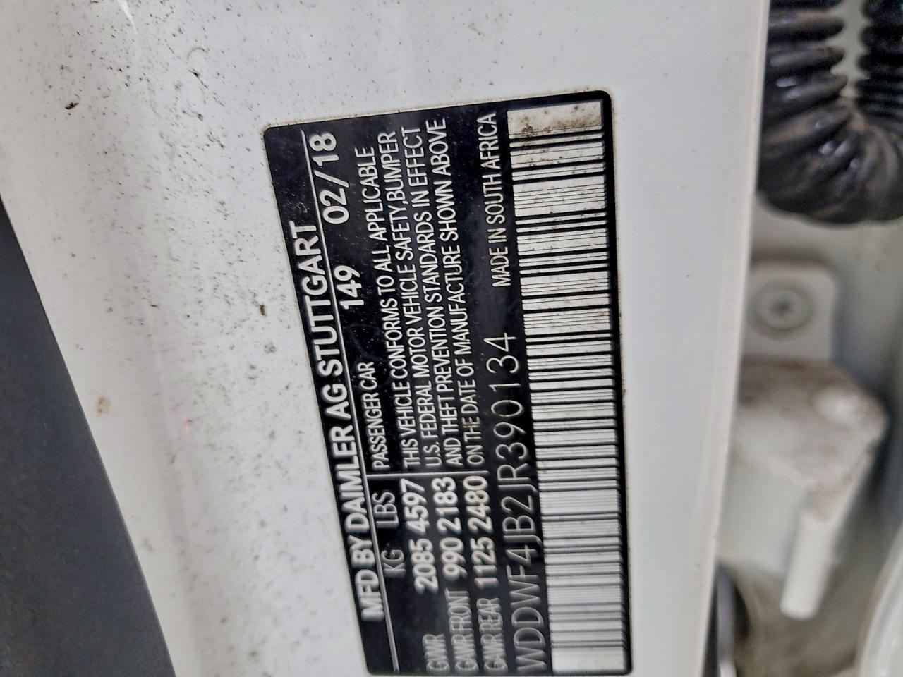 2018 Mercedes-Benz C 300 VIN: WDDWF4JB2JR390134 Lot: 94757705