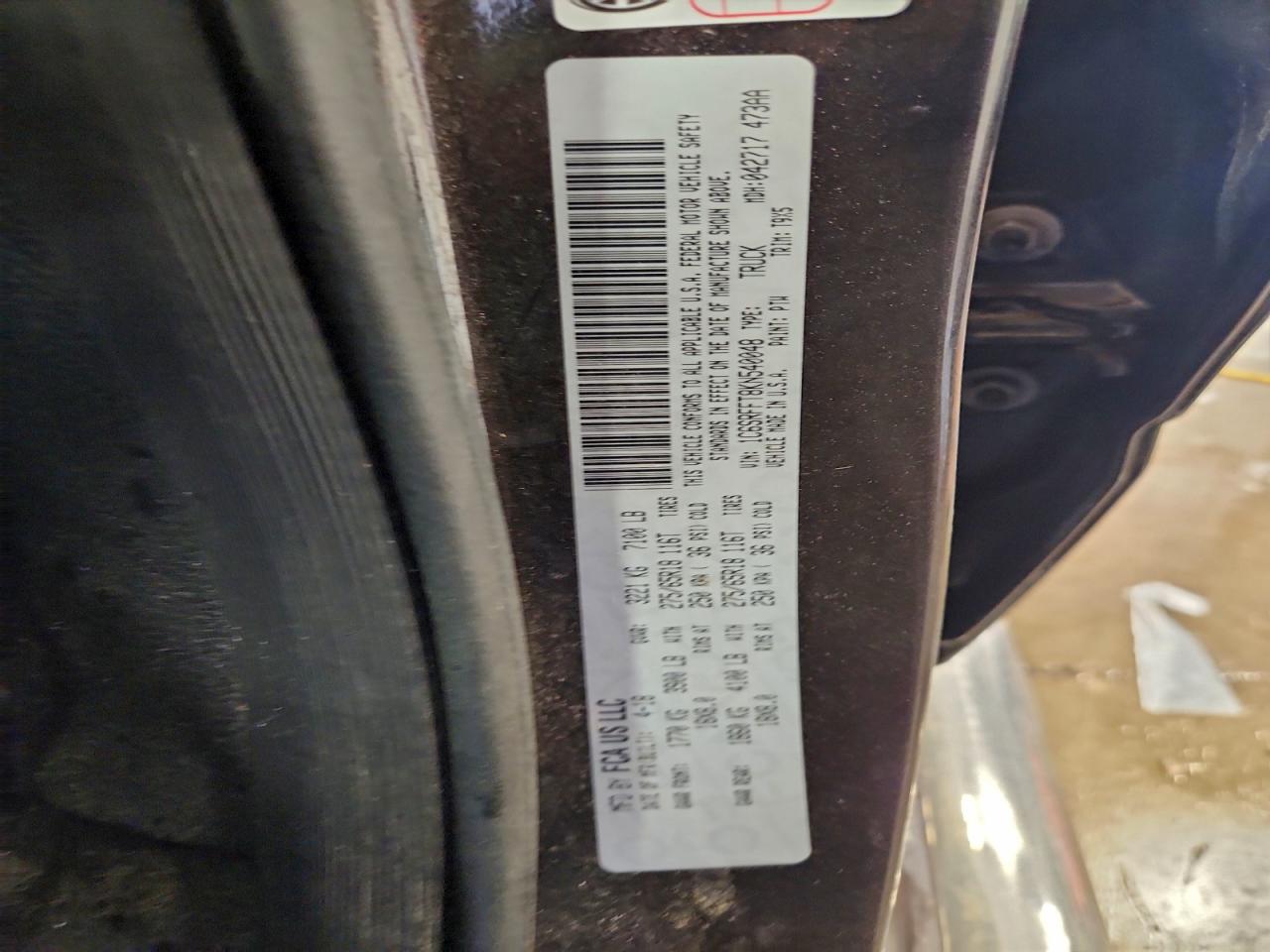 2019 Ram 1500 Big Horn/Lone Star VIN: 1C6SRFFT8KN540048 Lot: 95845705