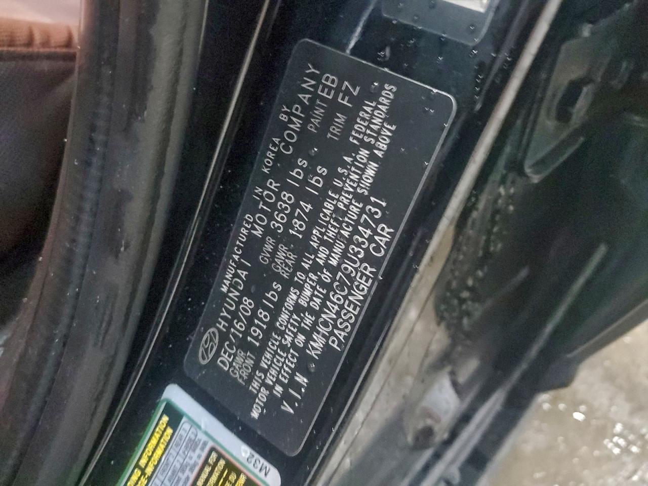 2009 Hyundai Accent Gls VIN: KMHCN46C79U334731 Lot: 95003595