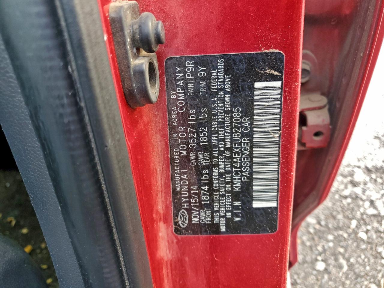 2015 Hyundai Accent Gls VIN: KMHCT4AEXFU827085 Lot: 96321155