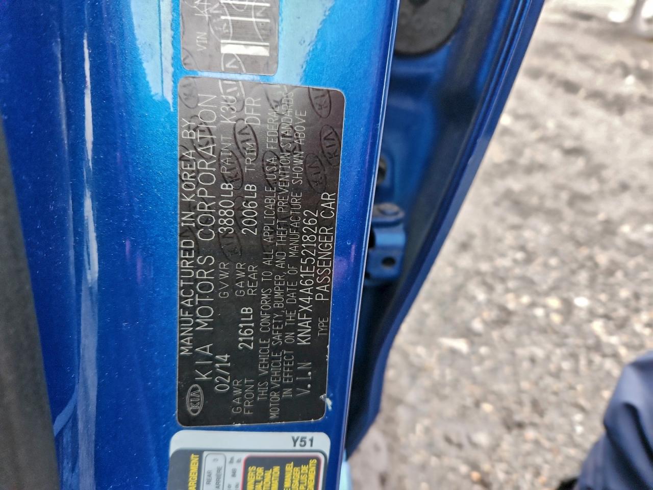 2014 Kia Forte Lx VIN: KNAFX4A61E5218262 Lot: 94542195