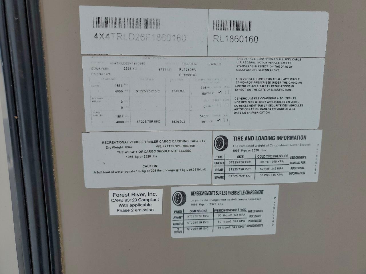 2015 Rockwood Trvl Trlr - Camper VIN: 4X4TRLD26F1860160 Lot: 92927945
