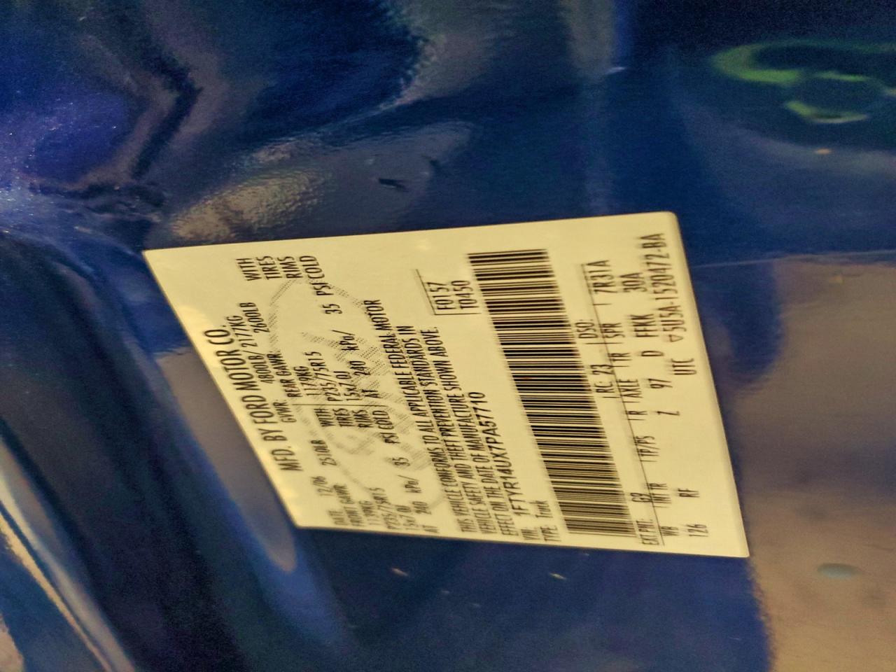 2007 Ford Ranger Super Cab VIN: 1FTYR14UX7PA57710 Lot: 94332505