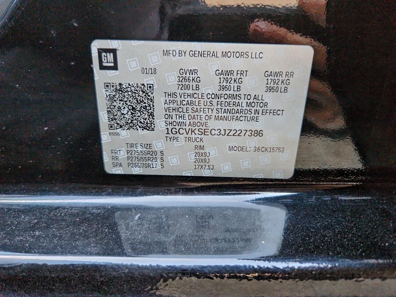 2018 Chevrolet Silverado K1500 Ltz VIN: 1GCVKSEC3JZ227386 Lot: 97975145