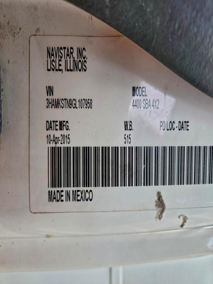 2016 International 4400 Utility / Service Truck VIN: 3HAMKSTN9GL107958 Lot: 96012785