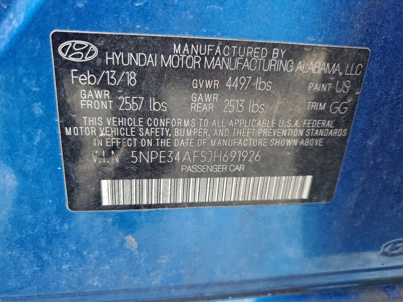 2018 Hyundai Sonata Sport VIN: 5NPE34AF5JH691926 Lot: 94947645