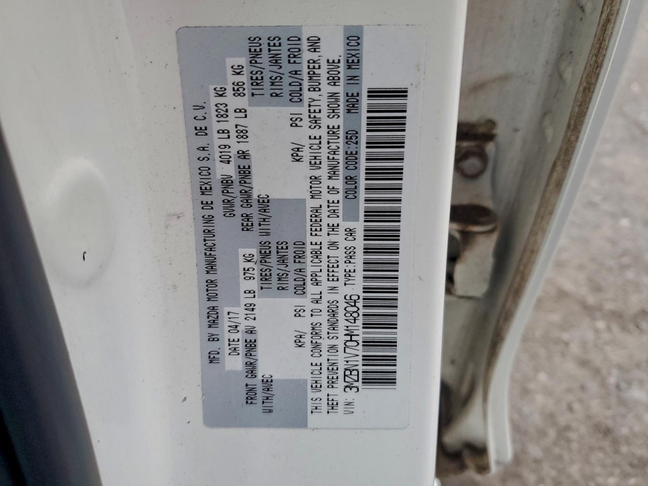 2017 Mazda 3 Touring VIN: 3MZBN1V70HM148046 Lot: 95755535