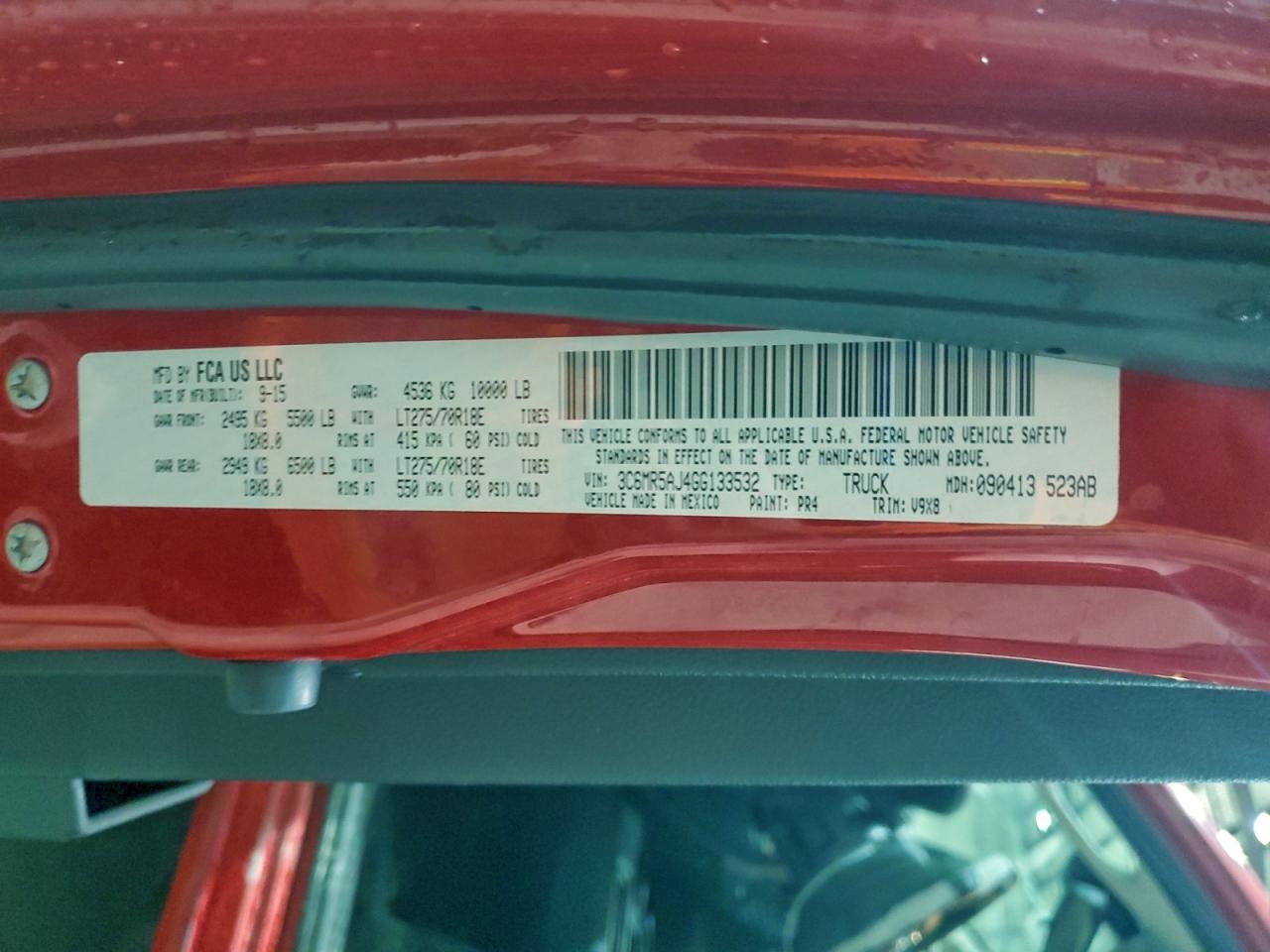 2016 Ram 2500 St VIN: 3C6MR5AJ4GG133532 Lot: 93348205