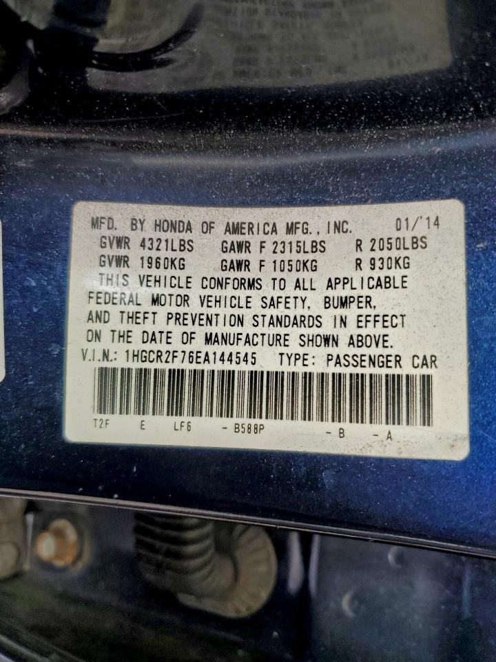 2014 Honda Accord Ex VIN: 1HGCR2F76EA144545 Lot: 95094035