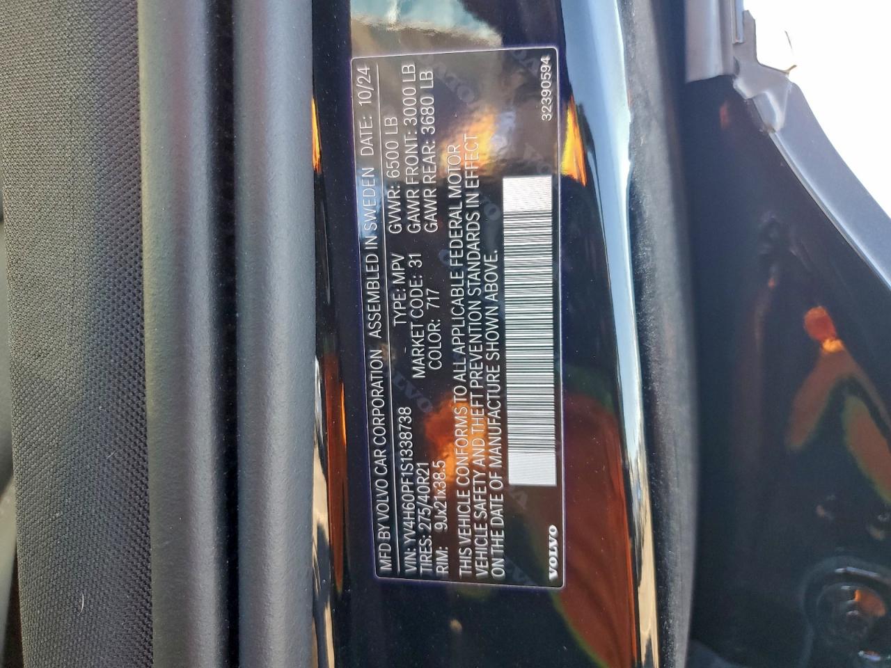 2025 Volvo Xc90 Ultra VIN: YV4H60PF1S1338738 Lot: 92760555