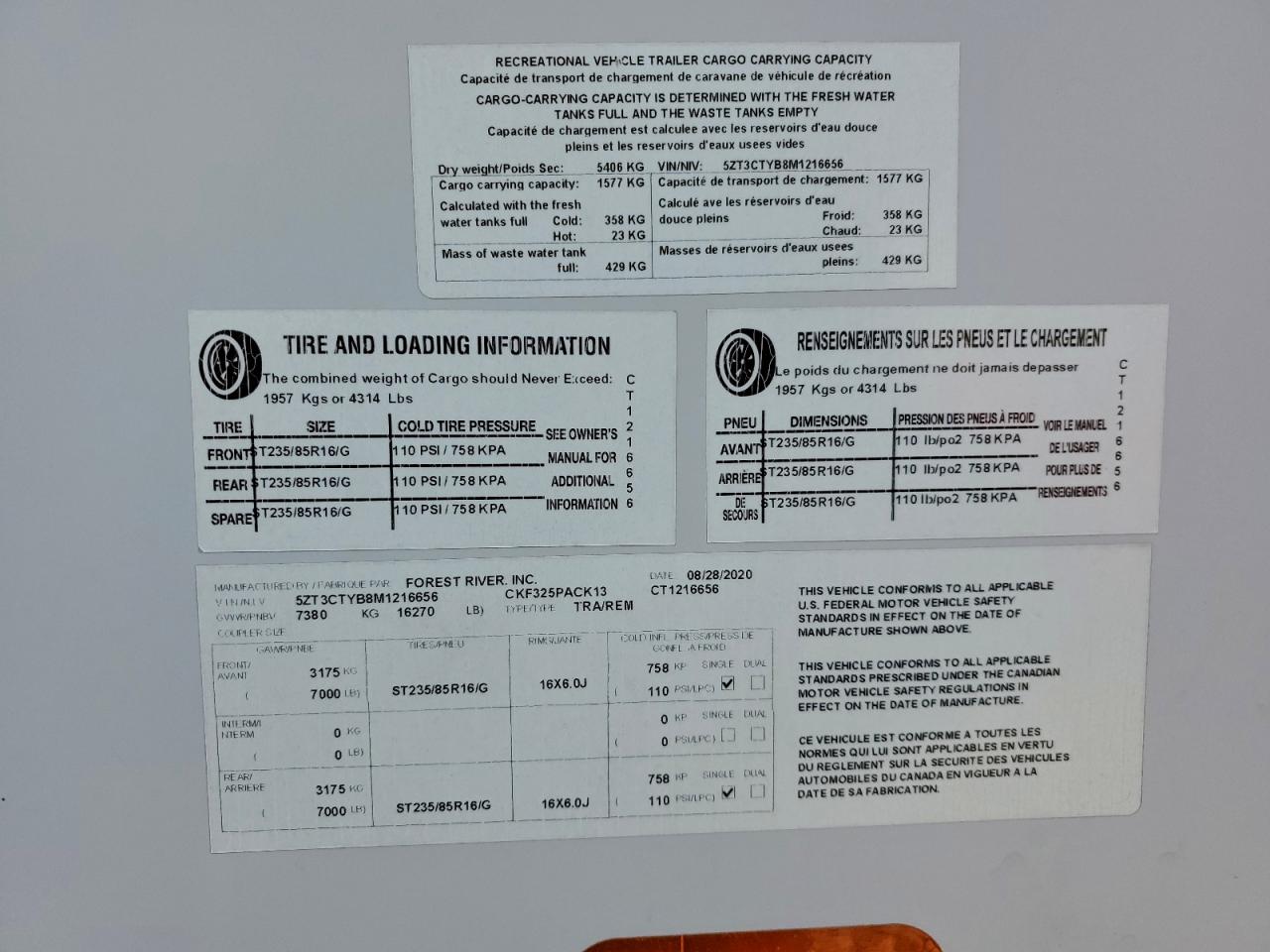 2021 Cherokee By Forest R Wolf Pack - Rv VIN: 5ZT3CTYB8M1216656 Lot: 93645645