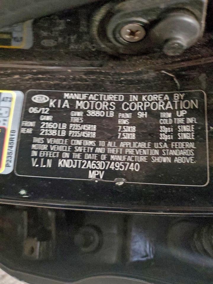 2013 Kia Soul + VIN: KNDJT2A63D7495740 Lot: 94954145