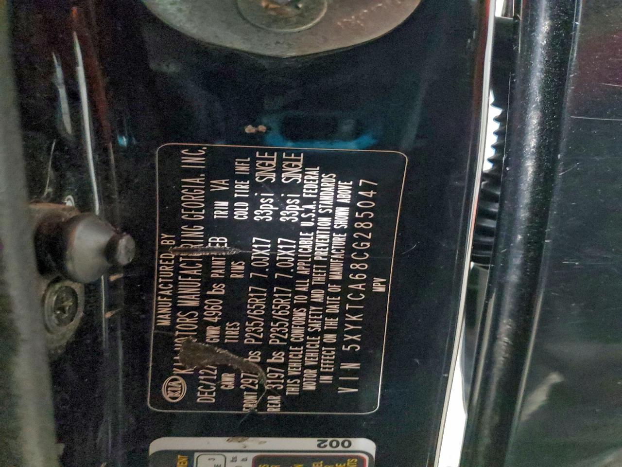 2012 Kia Sorento Base VIN: 5XYKTCA68CG285047 Lot: 94416135