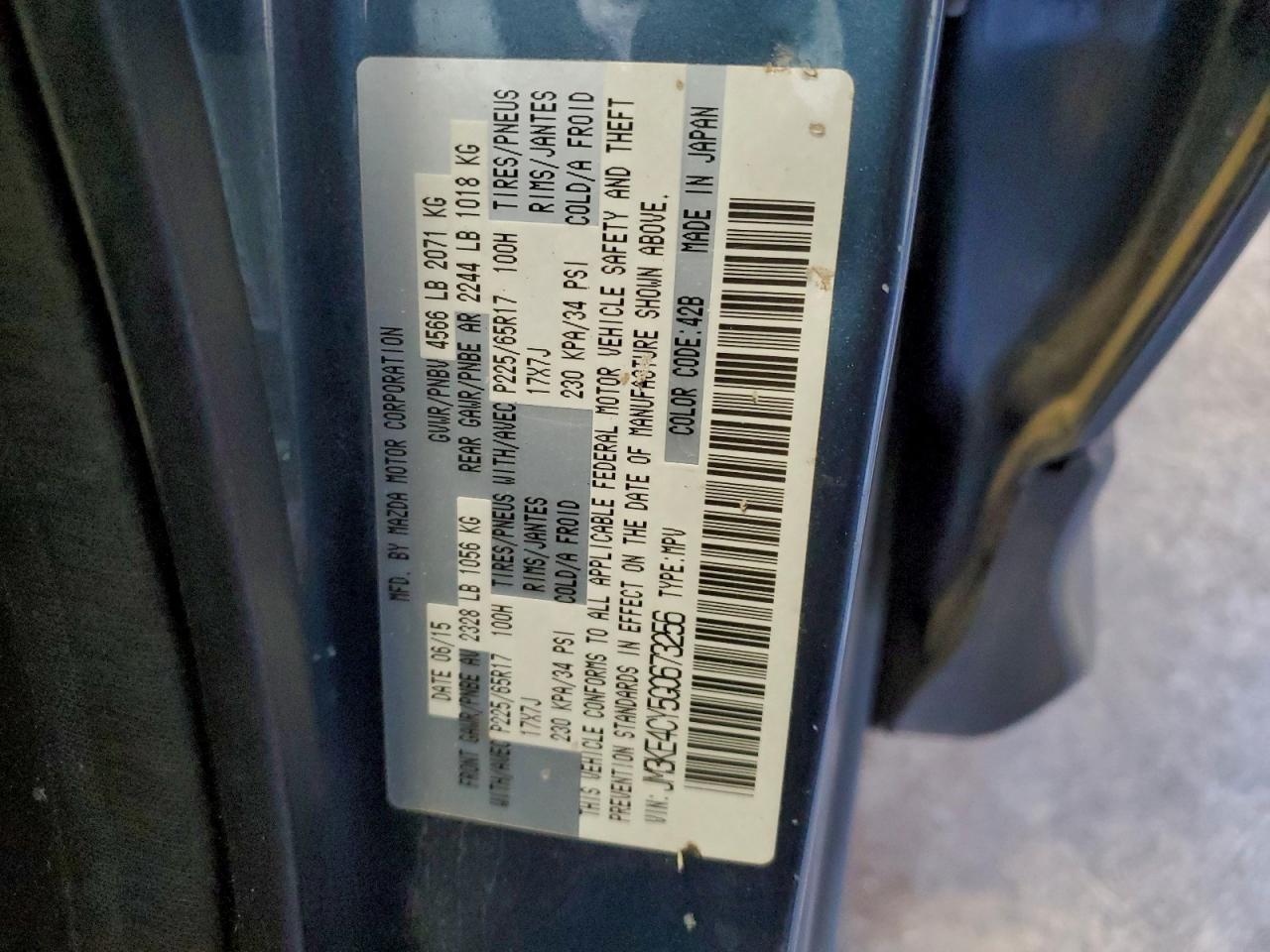 2016 Mazda Cx-5 Touring VIN: JM3KE4CY5G0673256 Lot: 95955555