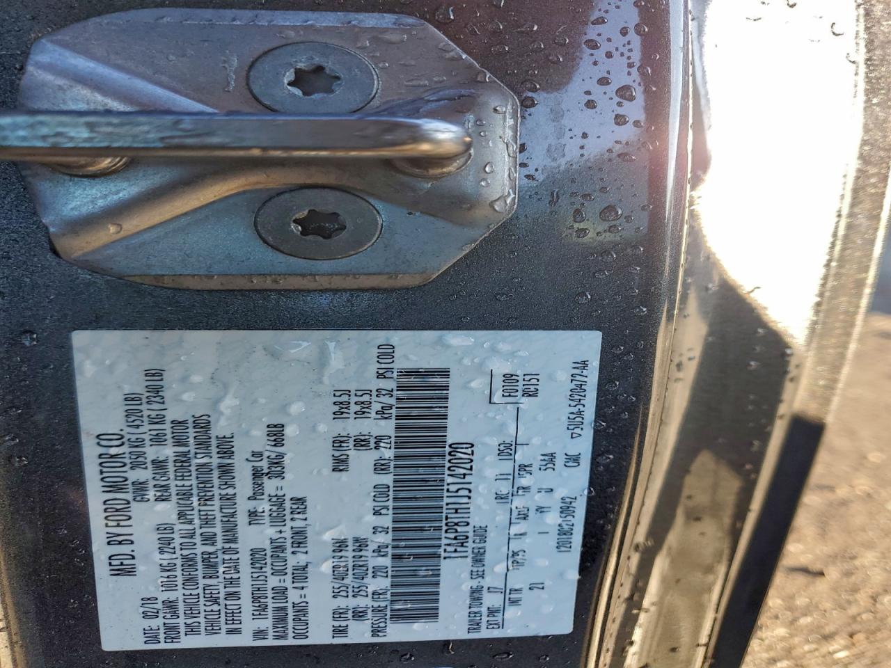 2018 Ford Mustang VIN: 1FA6P8TH1J5142020 Lot: 94950815