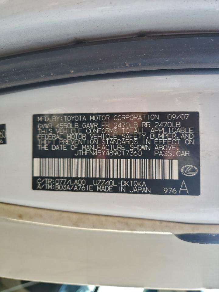 2008 Lexus Sc 430 VIN: JTHFN45Y489017360 Lot: 97670585