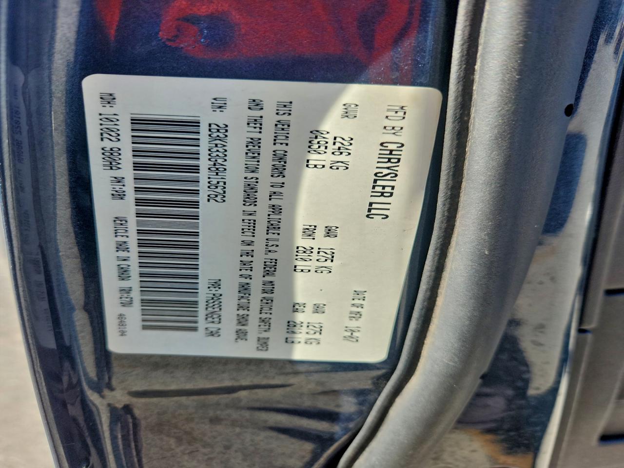 2008 Dodge Charger Sxt VIN: 2B3KA33G48H156762 Lot: 96687365