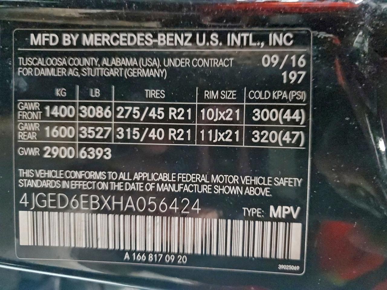 Фото: 4JGED6EBXHA056424