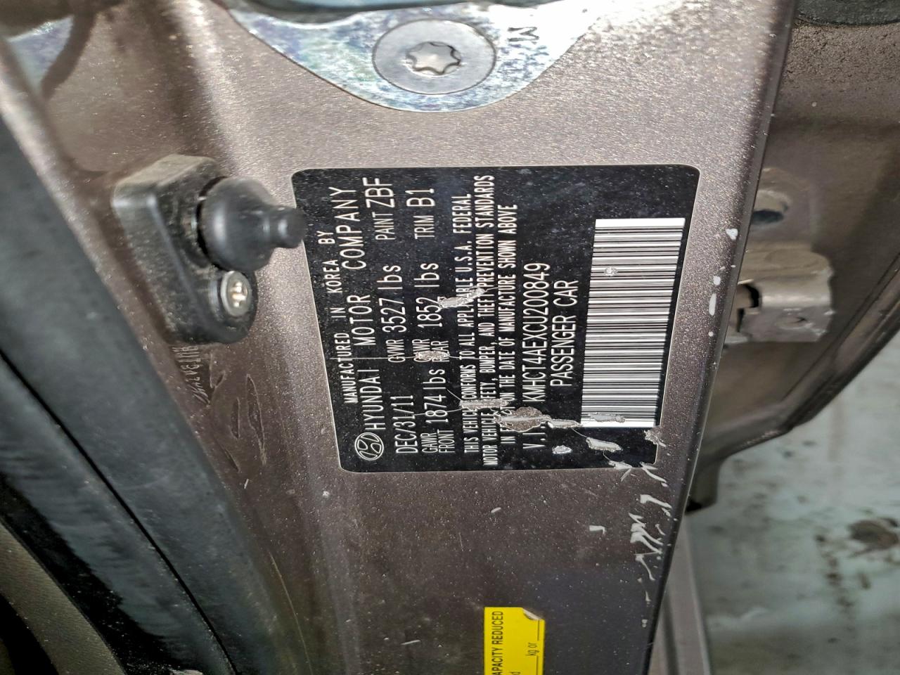 2012 Hyundai Accent Gls VIN: KMHCT4AEXCU200849 Lot: 94510465