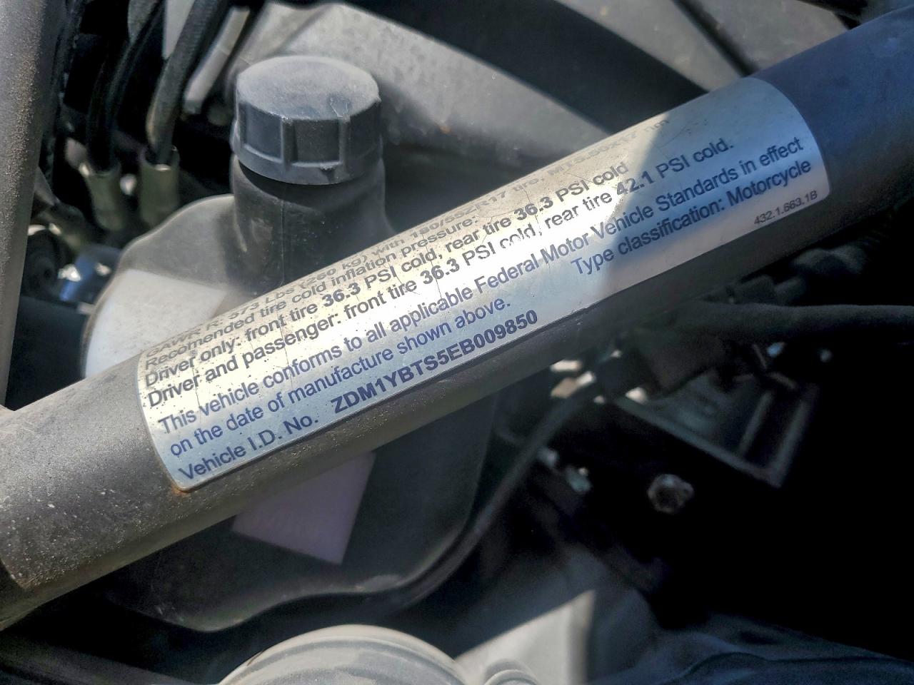 2014 Ducati Hypermotard Hyperstrada VIN: ZDM1YBTS5EB009850 Lot: 95039365