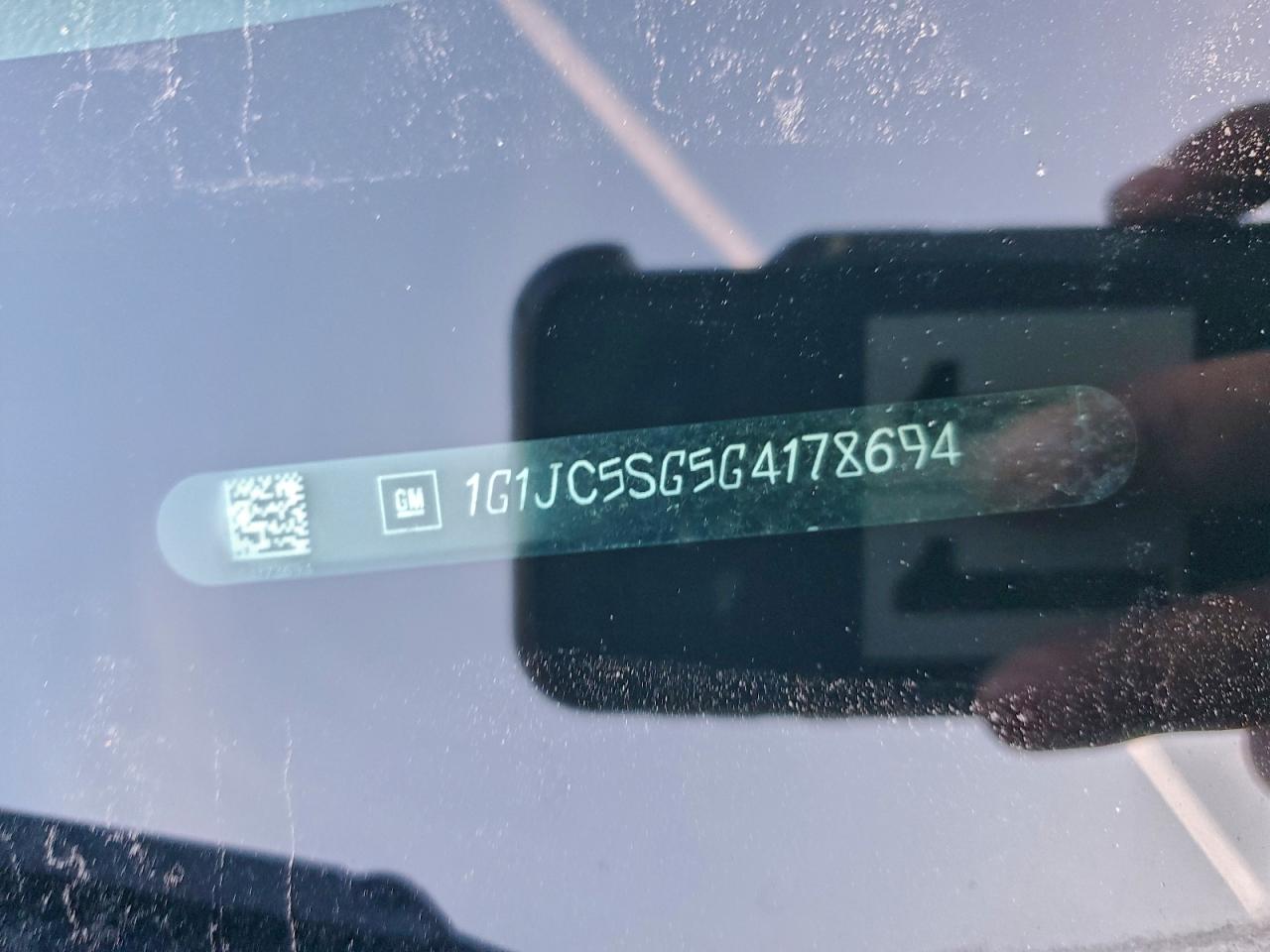 2016 Chevrolet Sonic Lt VIN: 1G1JC5SG5G4178694 Lot: 94782375