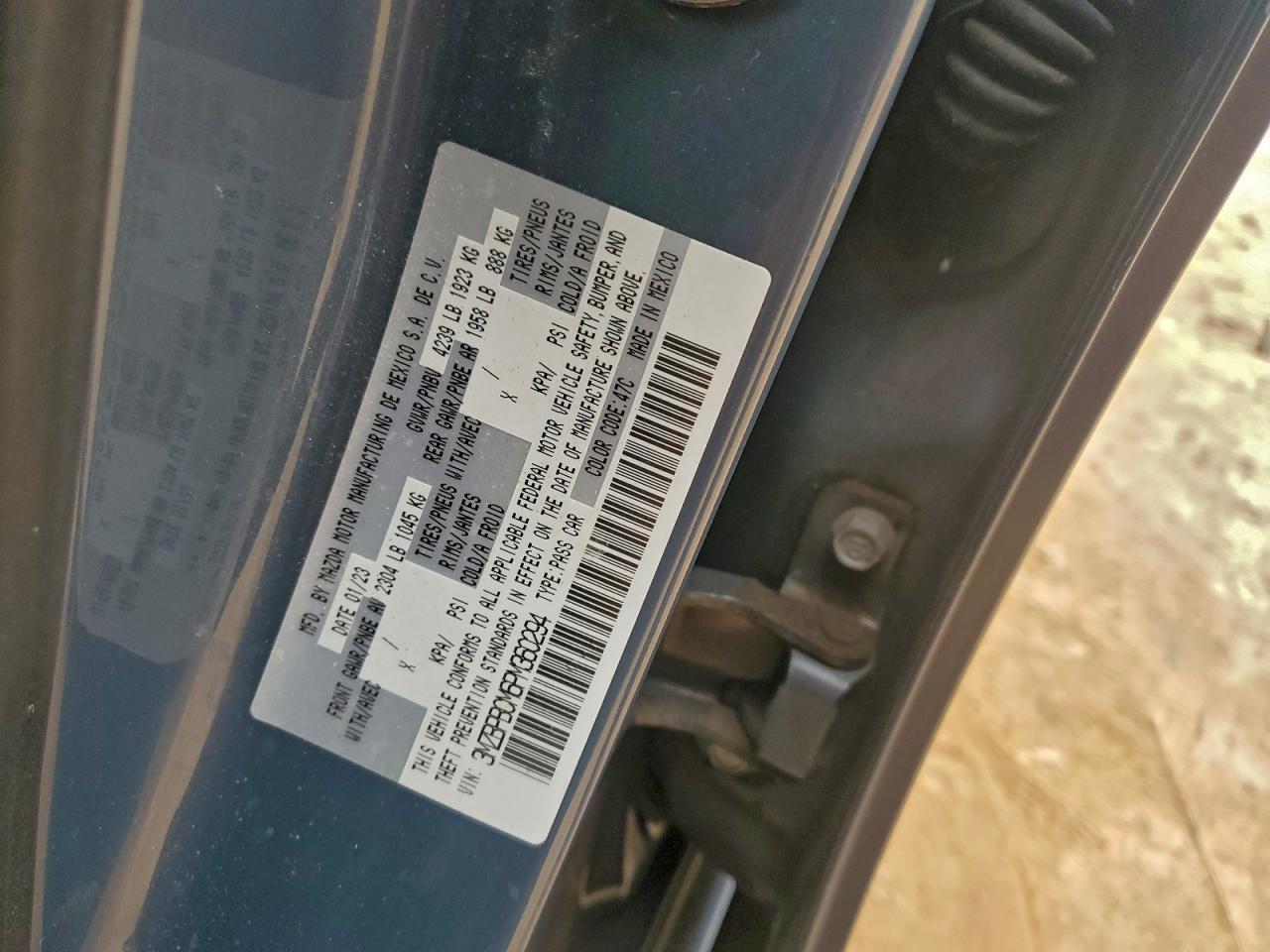 2023 Mazda 3 Preferred VIN: 3MZBPBCM6PM360294 Lot: 96766485