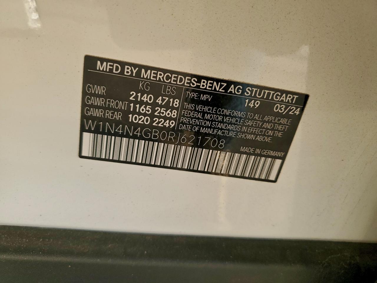 2024 Mercedes-Benz Gla 250 VIN: W1N4N4GB0RJ621708 Lot: 95181375