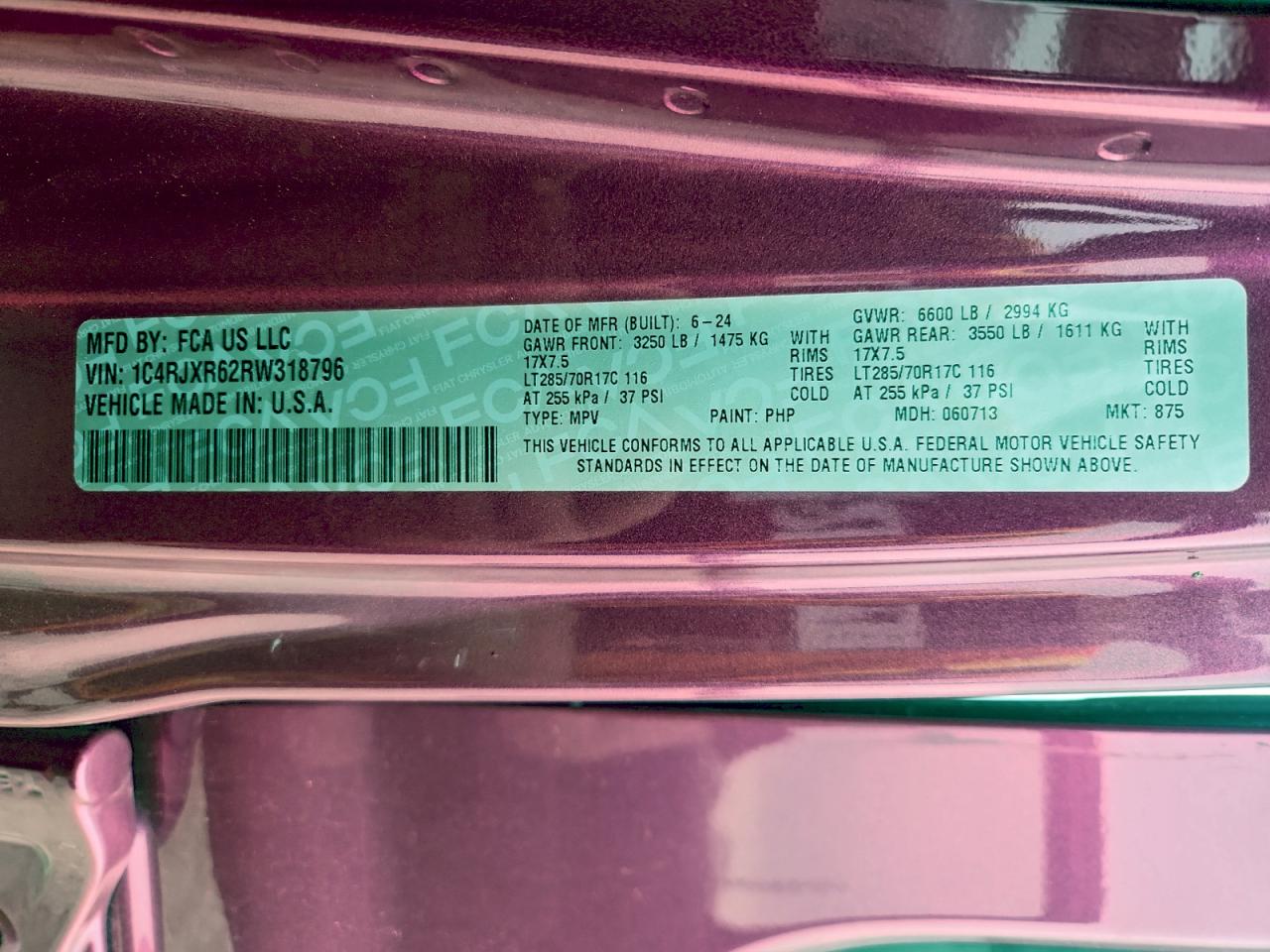 2024 Jeep Wrangler Rubicon 4Xe VIN: 1C4RJXR62RW318796 Lot: 97822255