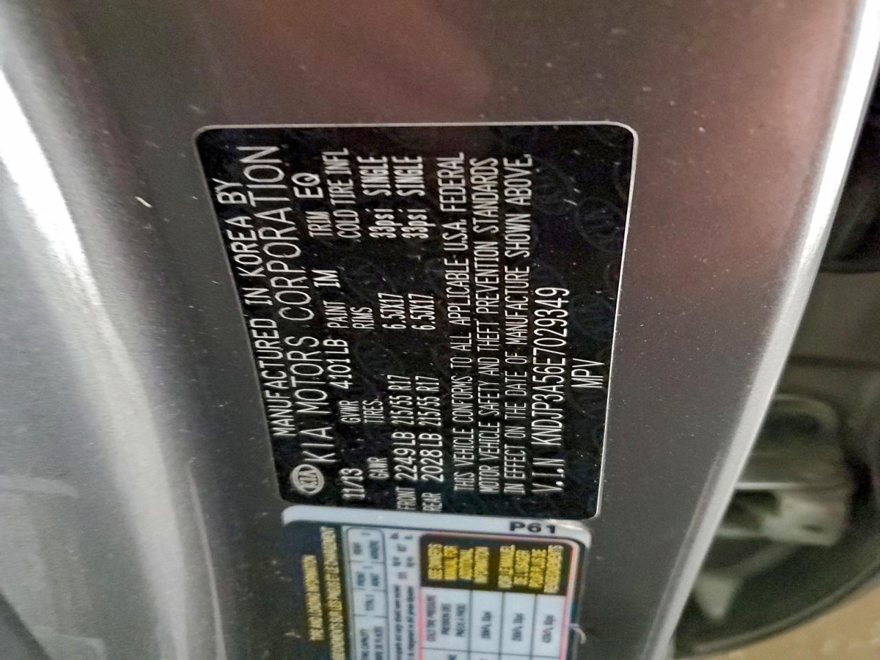 2014 Kia Soul + VIN: KNDJP3A56E7029349 Lot: 95081295