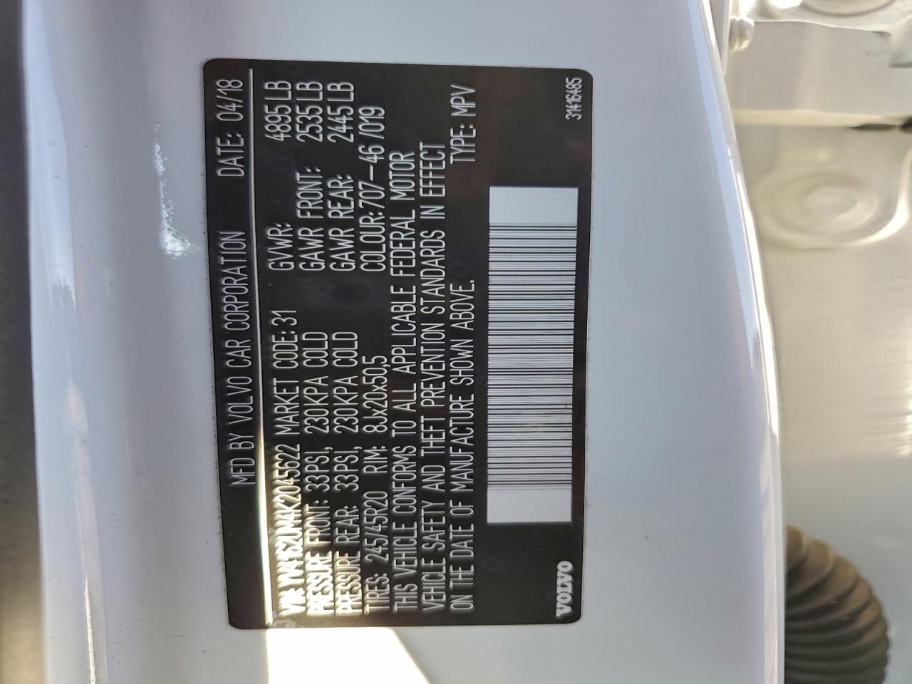 2019 Volvo Xc40 T5 R-Design VIN: YV4162UM4K2045622 Lot: 94366745