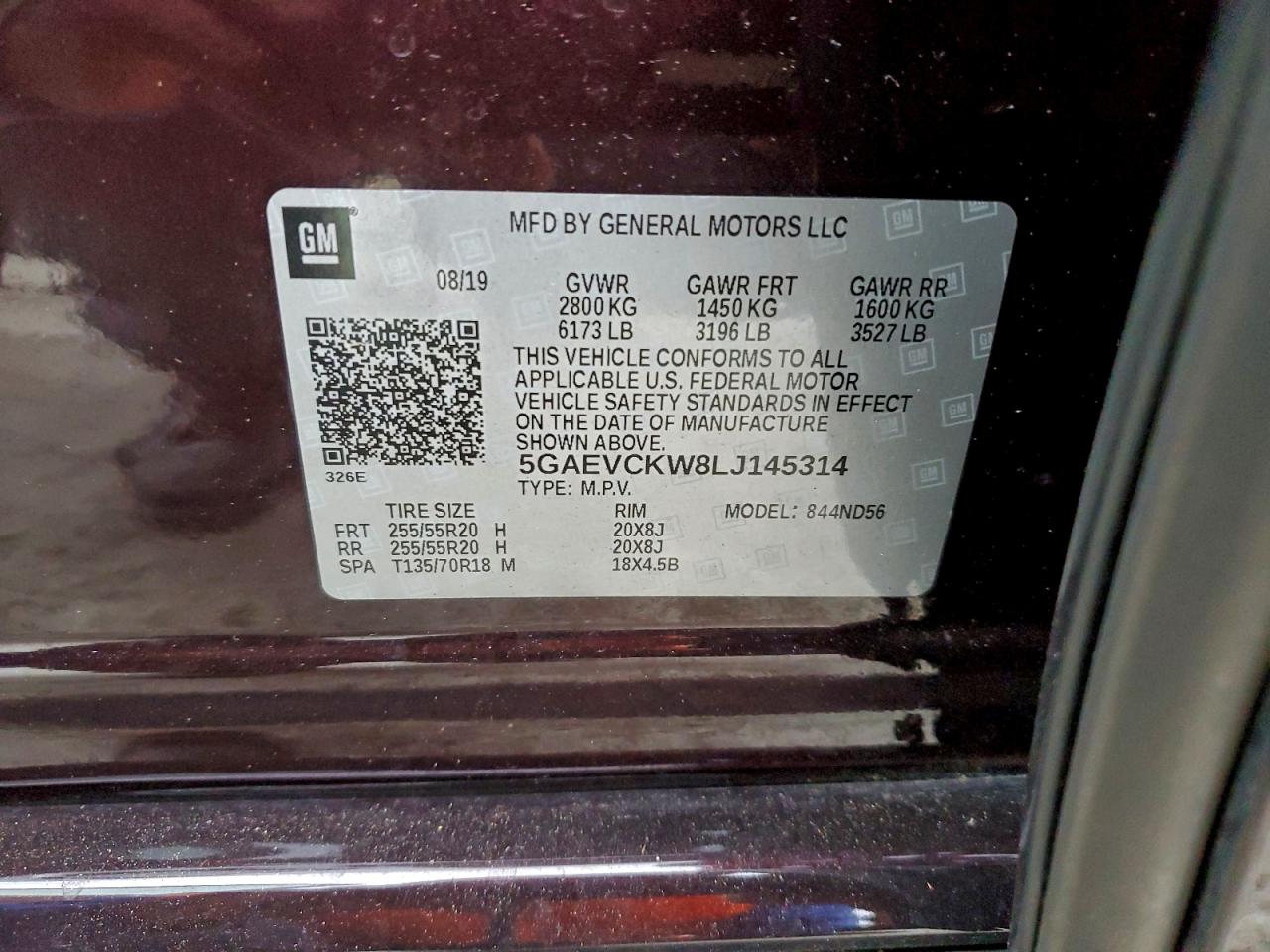 2020 Buick Enclave Avenir VIN: 5GAEVCKW8LJ145314 Lot: 94855735