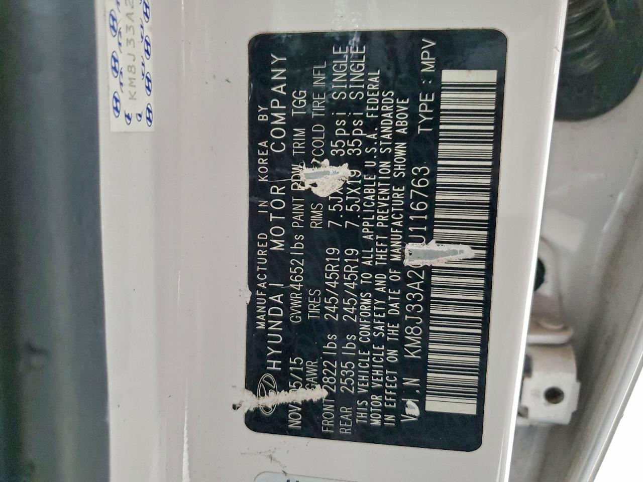 2016 Hyundai Tucson Limited VIN: KM8J33A20GU116763 Lot: 95012995