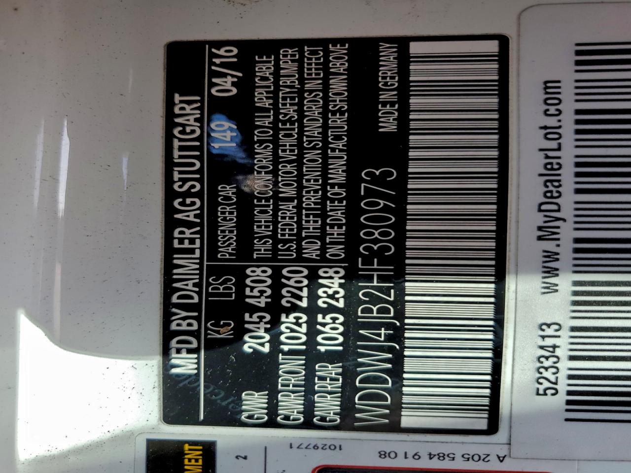 2017 Mercedes-Benz C 300 VIN: WDDWJ4JB2HF380973 Lot: 94709085