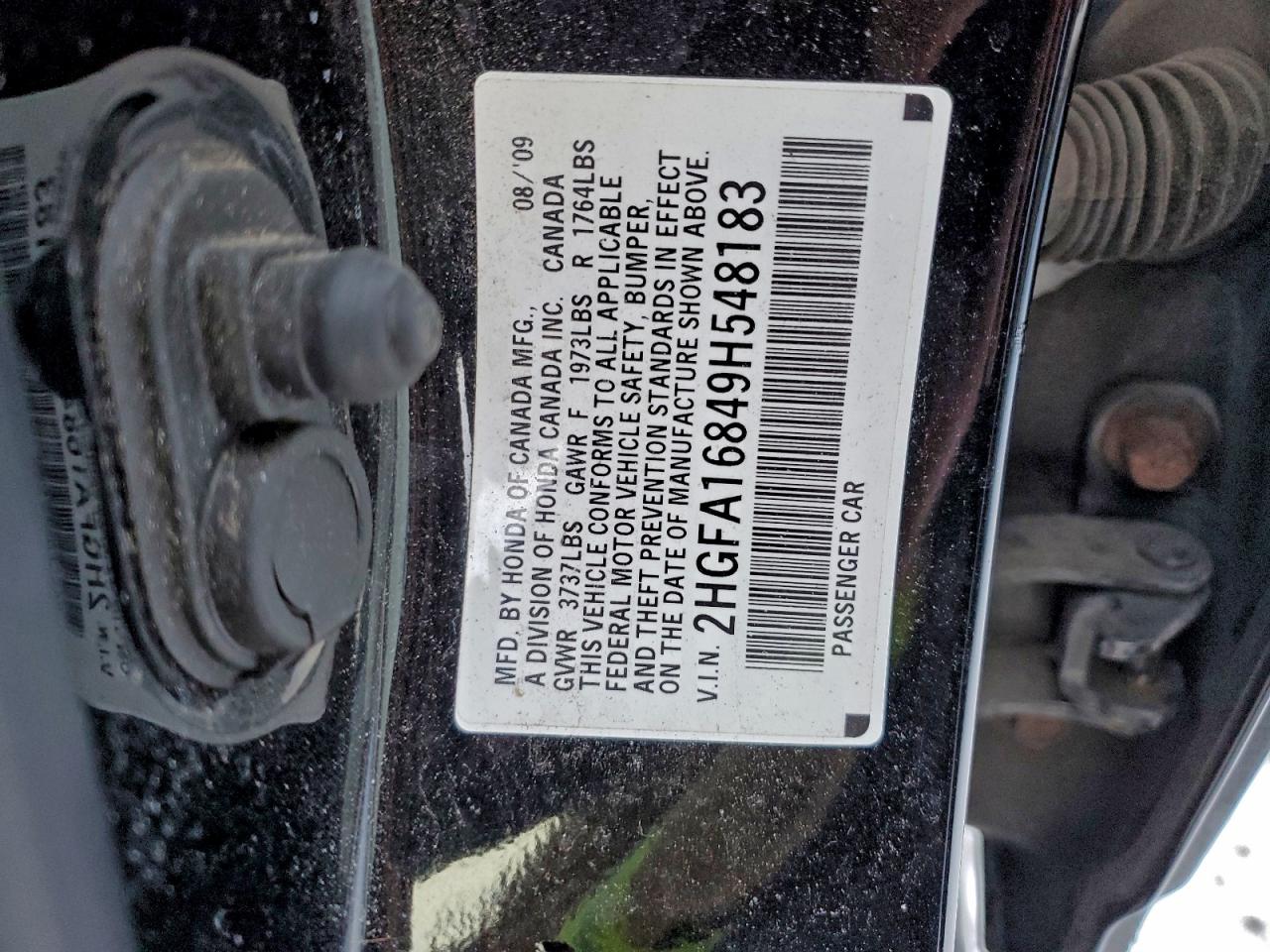 2009 Honda Civic Ex VIN: 2HGFA16849H548183 Lot: 96409665