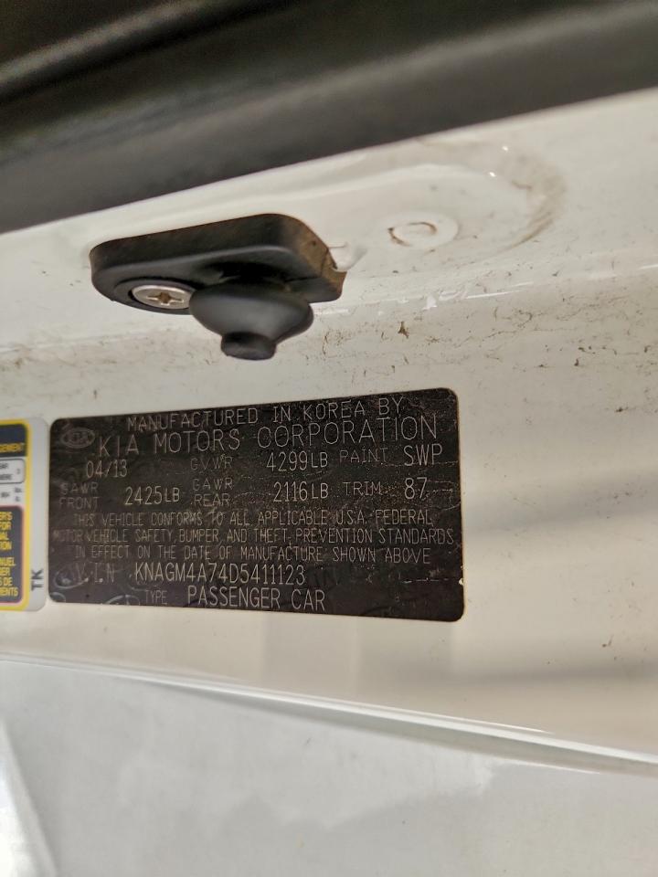 2013 Kia Optima Lx VIN: KNAGM4A74D5411123 Lot: 93998755