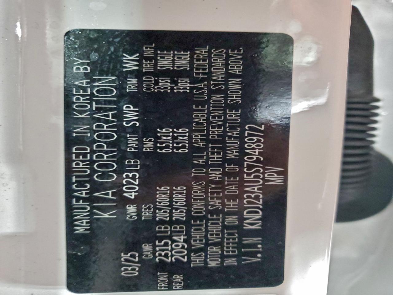 2025 Kia Soul Lx VIN: KNDJ23AU5S7948972 Lot: 94963615