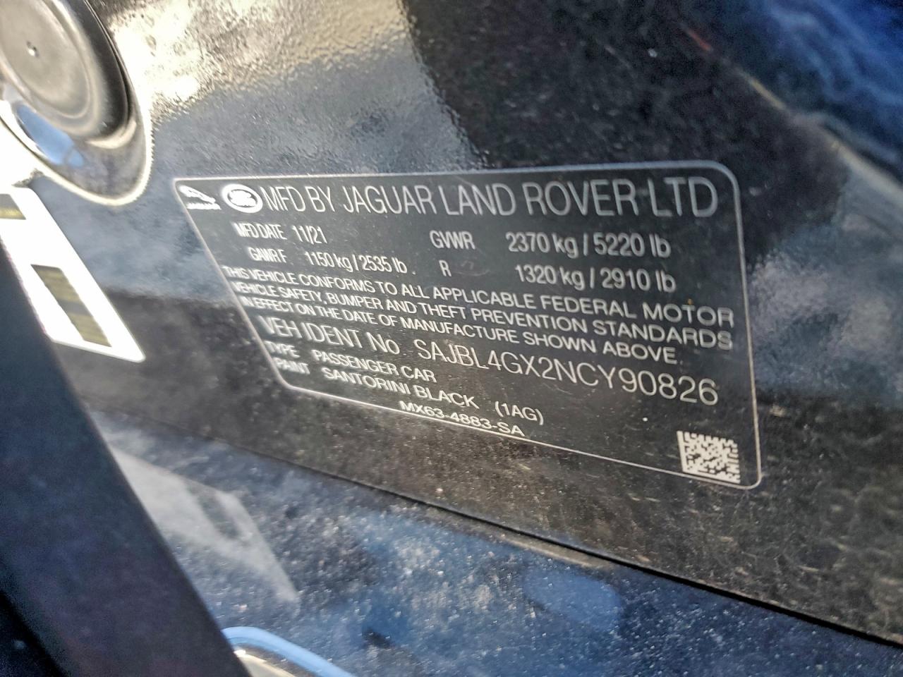 2022 Jaguar Xf R-Dynamic Se VIN: SAJBL4GX2NCY90826 Lot: 95931685