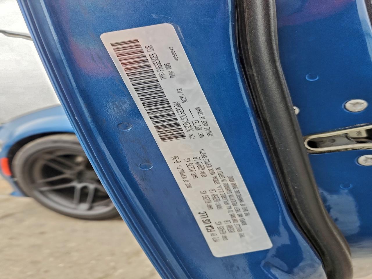 2020 Dodge Charger Srt Hellcat VIN: 2C3CDXL92LH221804 Lot: 96746455