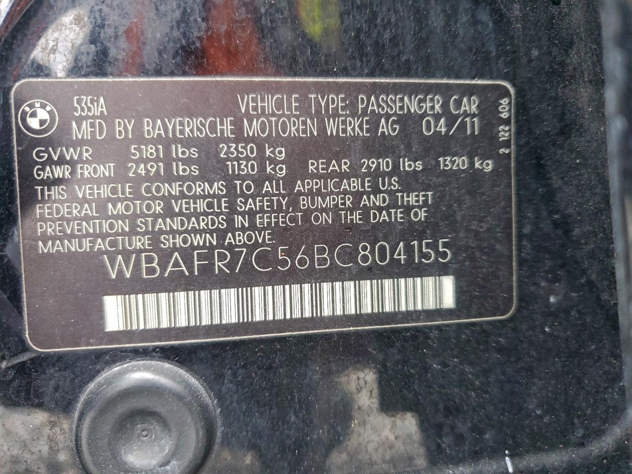 Фото: WBAFR7C56BC804155