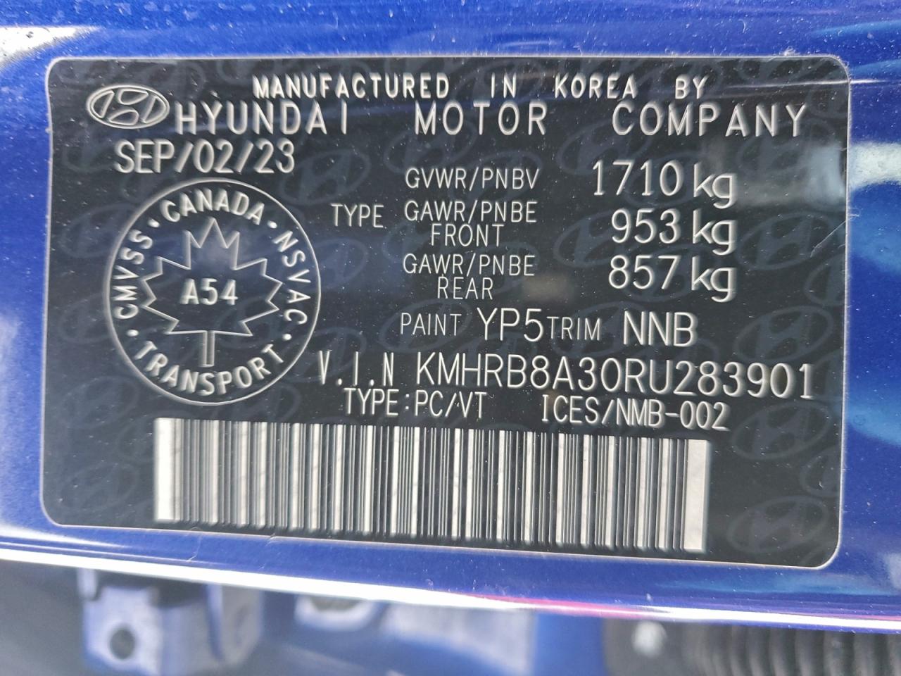 2024 Hyundai Venue Se VIN: KMHRB8A30RU283901 Lot: 92657165