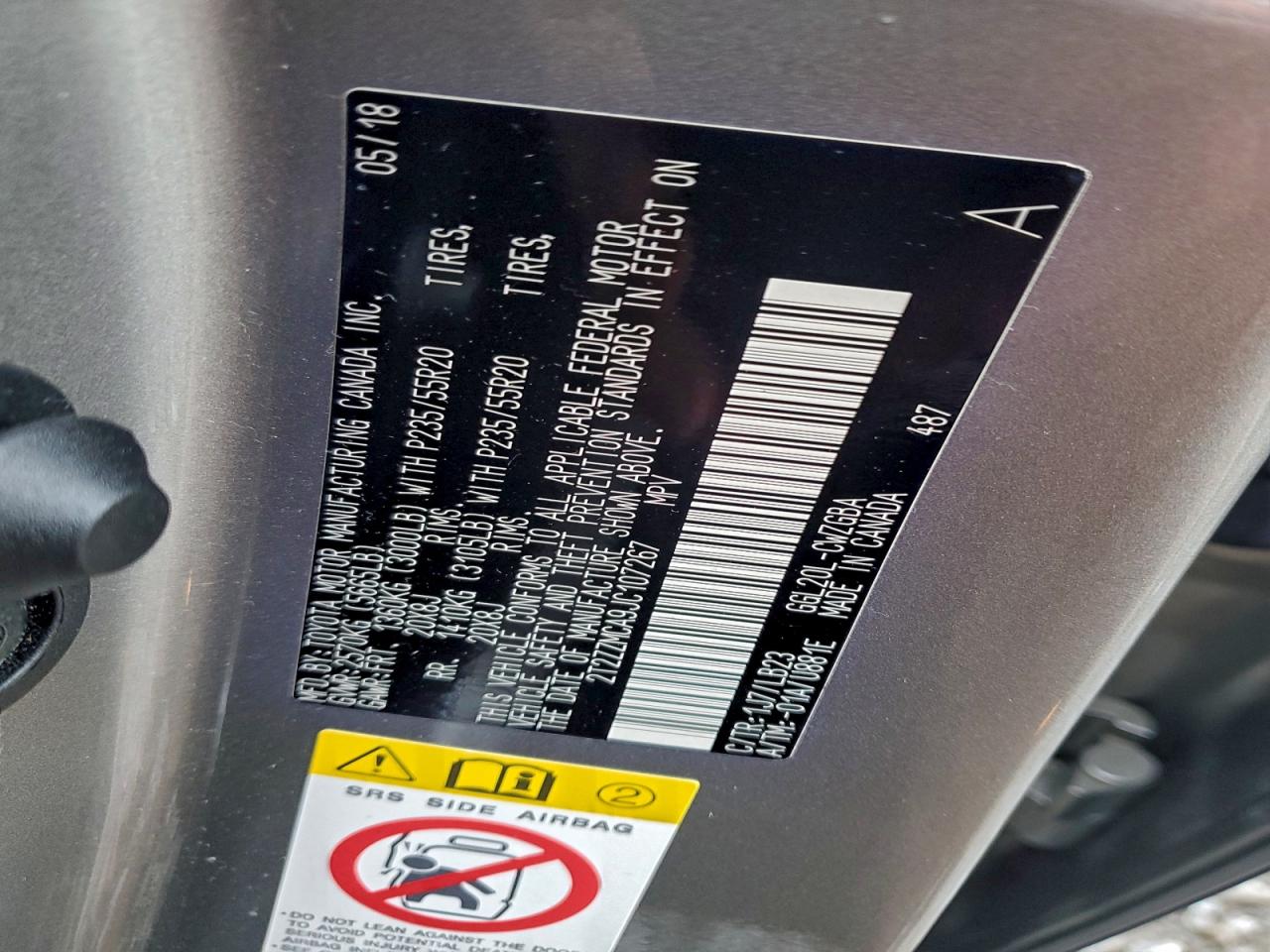 2018 Lexus Rx 350 Base VIN: 2T2ZZMCA9JC107267 Lot: 93659725