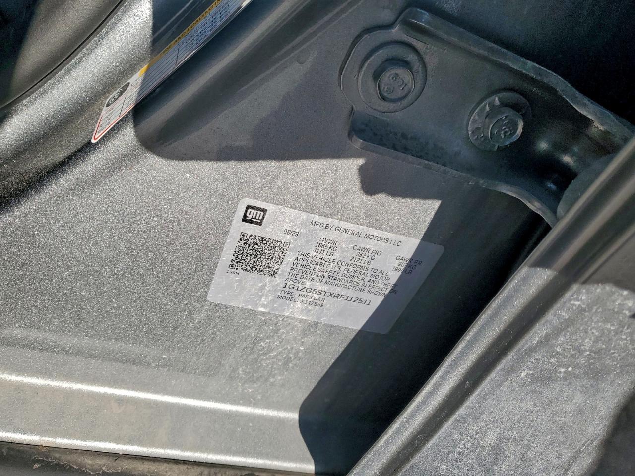 2024 Chevrolet Malibu Rs VIN: 1G1ZG5STXRF112511 Lot: 96932985