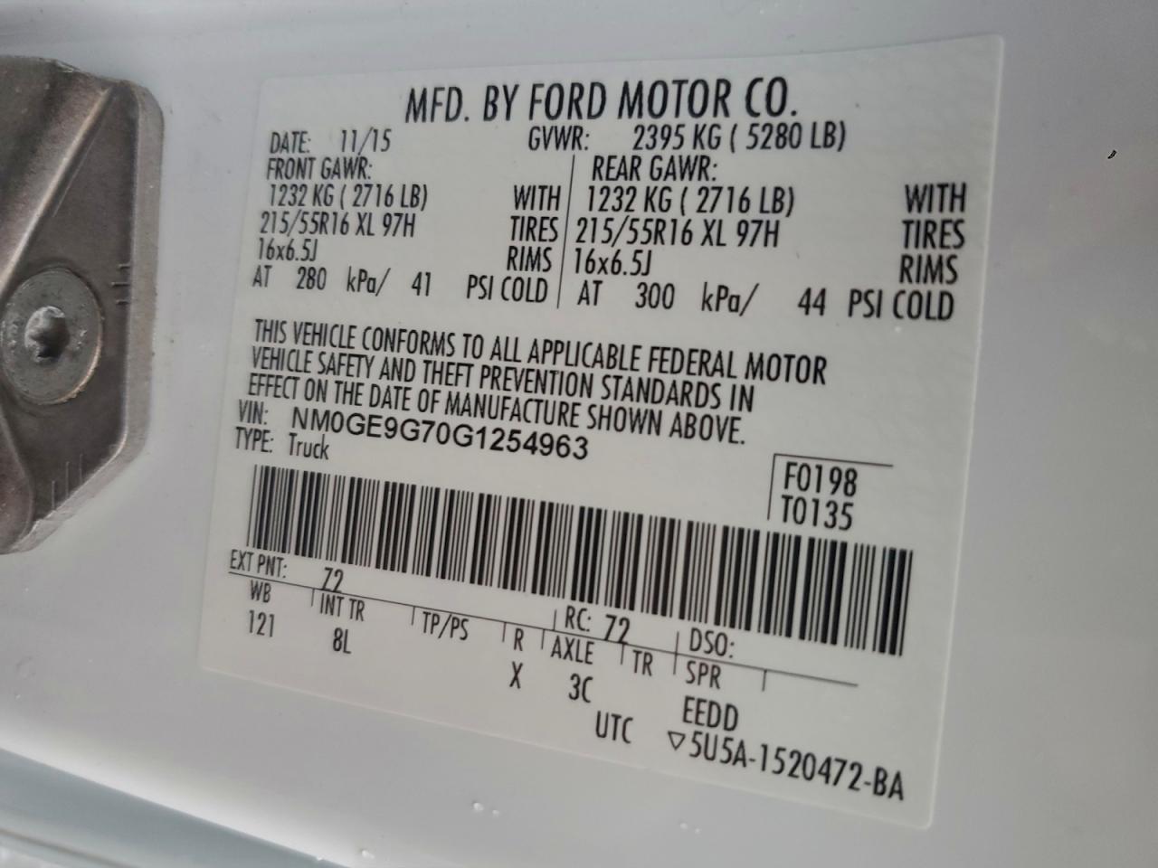 2016 Ford Transit Connect Titanium VIN: NM0GE9G70G1254963 Lot: 93919745