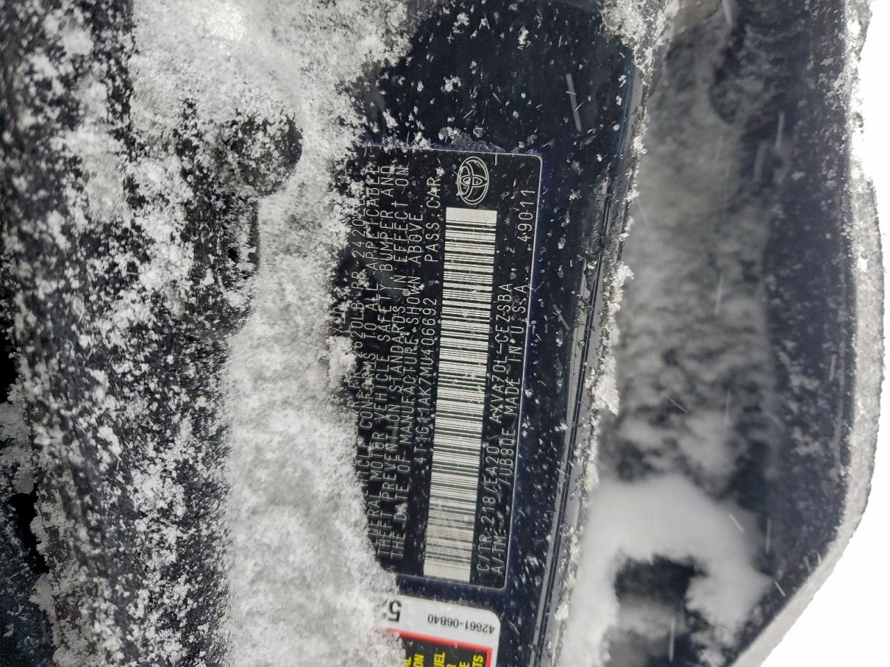 2021 Toyota Camry Se VIN: 4T1G11AK7MU406692 Lot: 94713935