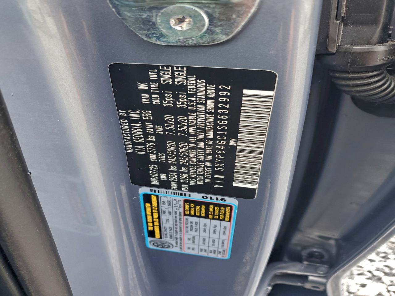 2025 Kia Telluride S VIN: 5XYP64GC1SG632992 Lot: 93994495